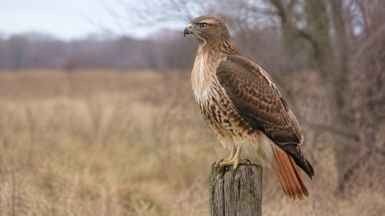 Red-tailed Hawk in its natural North American habitat
